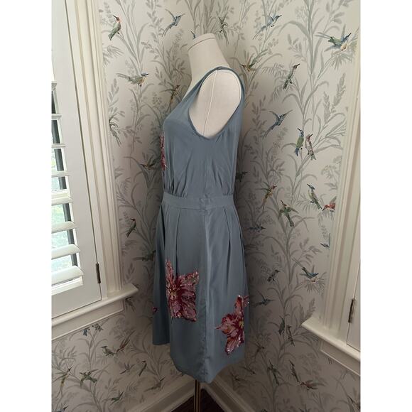 Anthropologie Lil SILK Sequined Glimmering Y2K Magnolia Cocktail Dress Size 8 - Picture 4 of 7